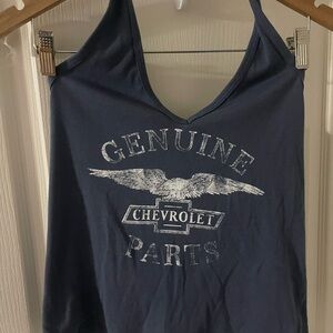 Hybrid Apparel Chevy GM Navy Graphic Halter Top